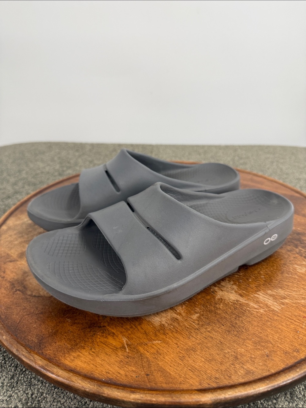Oofos Sandals Wm 8 Men 6 Gray Slip-On Slide Athletic Recovery Comfort Ooahh